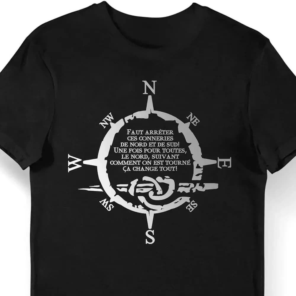 Kaamelott Quote Perceval North South Bio T-shirt da uomo e da bambino della serie TV Body Baby Humor