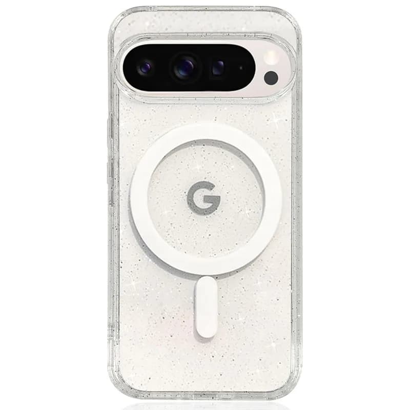 Custodia per telefono magnetica Bling Glitter trasparente lucido per Magsafe Google Pixel 8 9 10 Pro XL 10Pro Donne Ragazze Mag Safe Cover