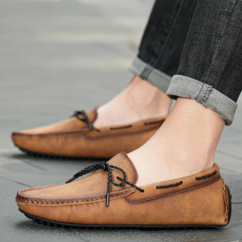 Pendolarismo quotidiano Scarpe casual Moda Uomo Scarpe basse Comfort Suola morbida Mocassini da uomo in pelle Mocassini Slip on Flats Scarpe da guida maschili