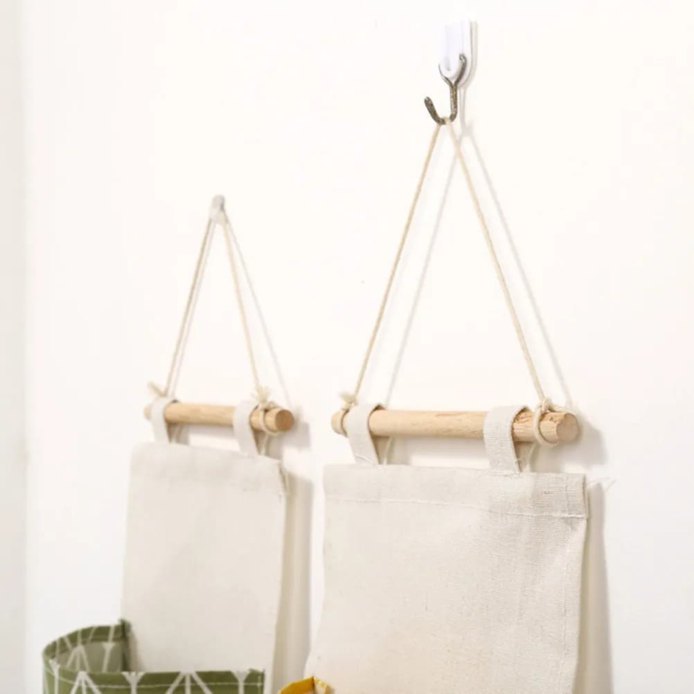 Organizer da appendere a 3 tasche in cotone e lino, impermeabile, per armadio, scarpe, vestiti, cosmetici, camera da letto, bagno