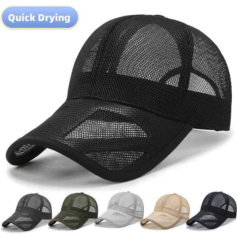 Maglia traspirante Ad asciugatura rapida Anti-UV Pesca Cappello da sole Sport estivi Golf Cappello da baseball Club Parasole Cappello per protezione solare Visiere per camionista