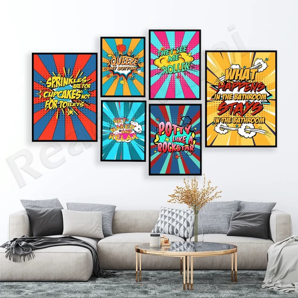 I servizi igienici sono come le stelle di roccia, se non farlo al primo, mantenersi fuoriuscite, divertenti citazioni del bagno Poster per la decorazione della parete del bagno