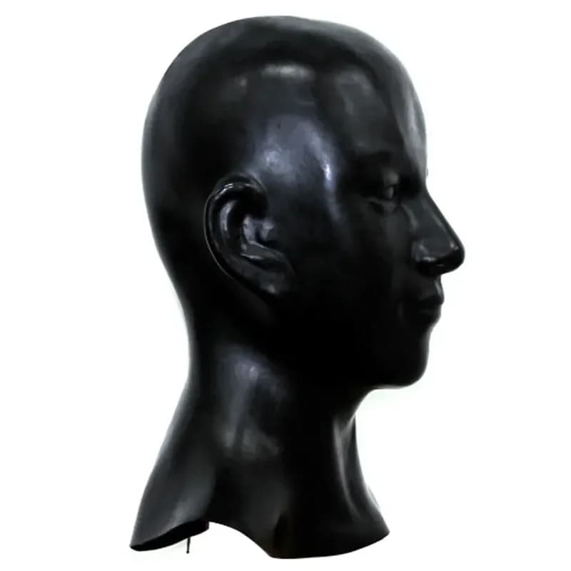 0.6mm Handmade Latex Rubber Hood Enclosed Latex Mask 3D Face Headgear with Back Zip for Men Women