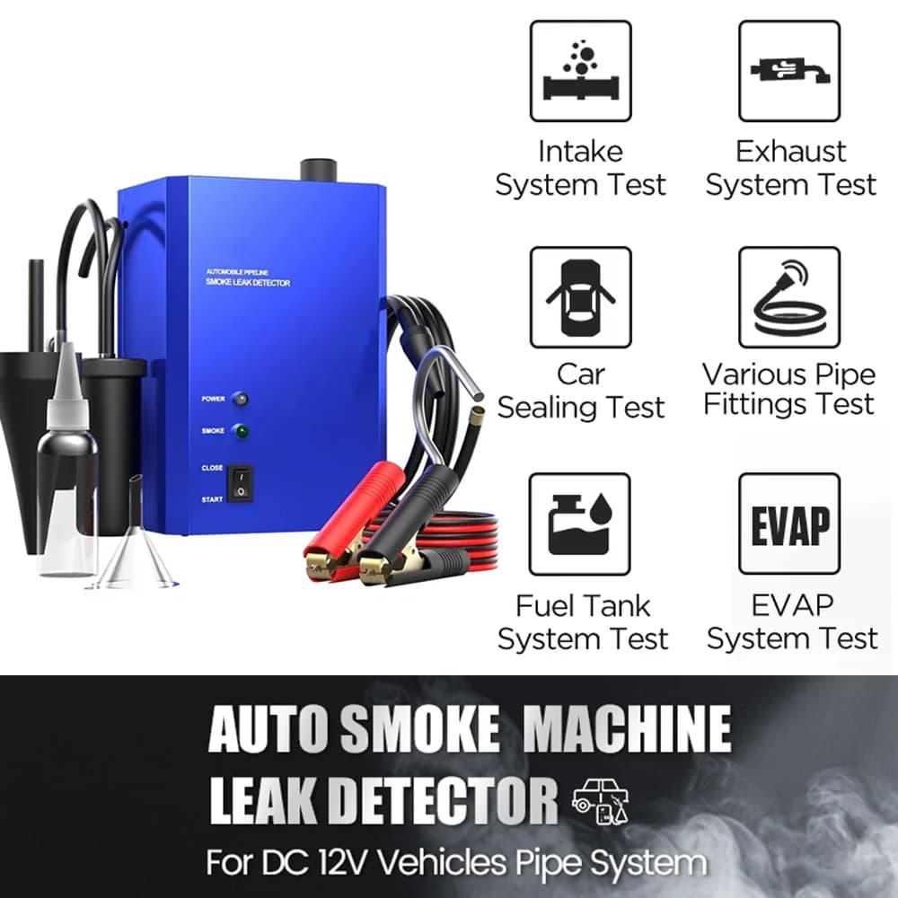 Rilevatore automatico di perdite per macchina del fumo, tester per perdite per macchina del fumo Sistema di tubi diagnostici per carburante per vuoto per veicoli 12V Pompa ad aria incorporata