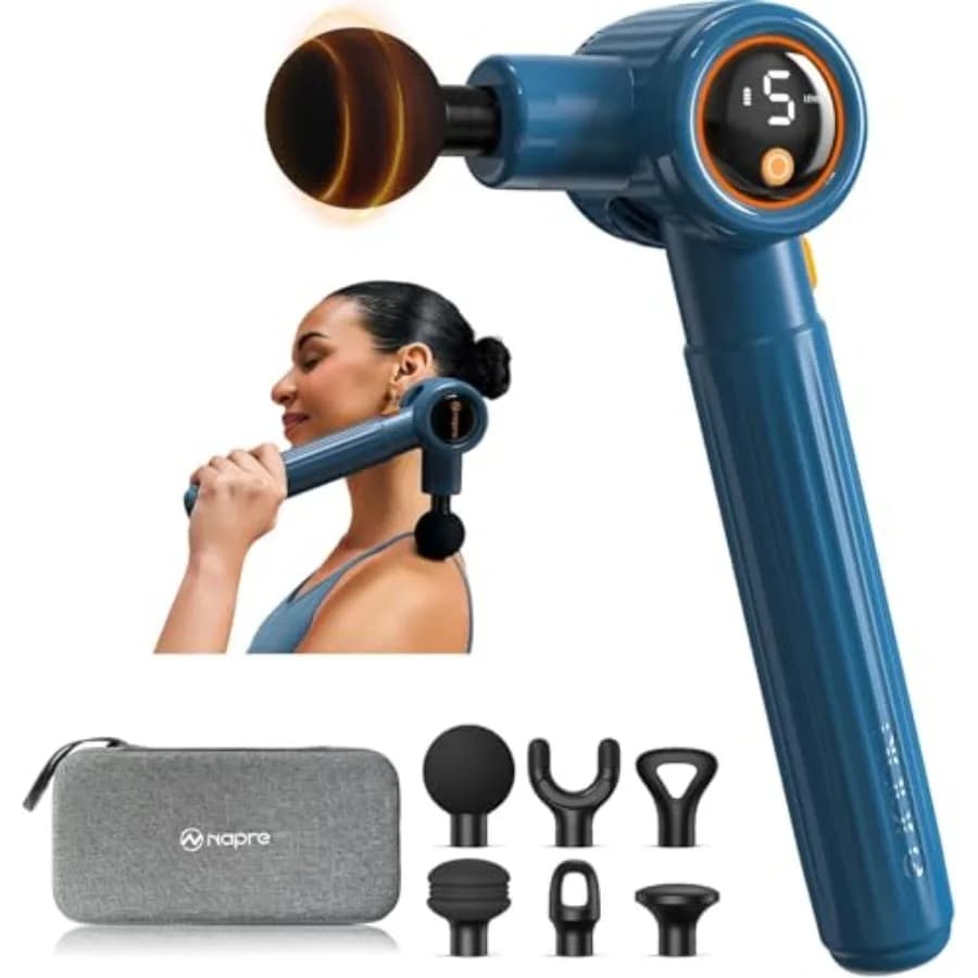 Massage gun with extendable handle and adjustable corners, Deep Massage of Weaving Fabrics for Collo/Spalle/Taille/Gambe/Sollievo from Body Pain