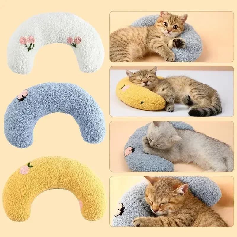 Protezione per il collo dell'animale domestico Sonno profondo Cucciolo Gattino Cuscino a forma di U Poggiatesta per cani e gatti Cuscino per dormire Forniture per animali domestici