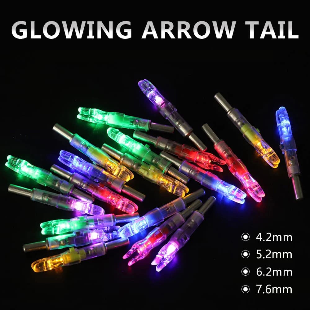 6 Pz/lotto A Rilascio Automatico-attivato Led Illuminato Tiro Con Arco Freccia Nock Coda Misura per ID 4.2/5.2/6.2/7.6mm Tiro Con Arco albero nocks