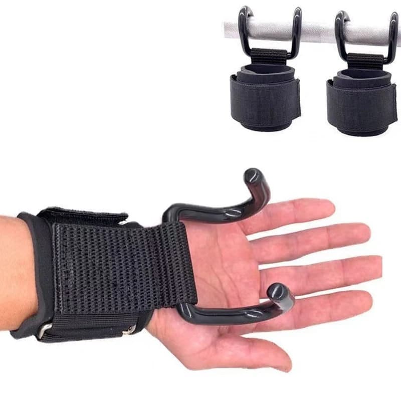 1Pc Weight Lifting Hook Hand-Bar Wristband Hand-Bar Wrist Strap Gym Fitness Gancio Weight Strap Pull-Up Weight Lifting Gloves
