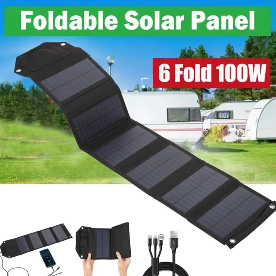 Pannello solare pieghevole portatile USB 5V per telefono cellulare Banca di alimentazione impermeabile esterna per campeggio Escursionismo Caricatore solare