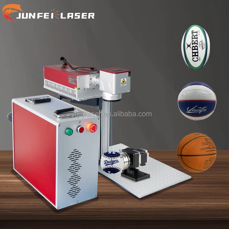 Macchina per marcatura laser JUNFEI a fibra 1064nm su acciaio inossidabile, UV 355nm su vetro, plastica, ABS, incisore laser.