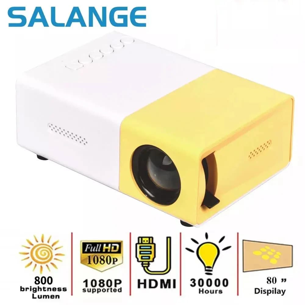 Mini proiettore Salange YG300 Pro LED supportato 1080P Full HD Proiettore portatile Audio HDMI USB Video Projetor