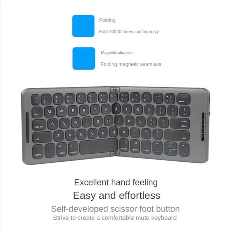 Tastiera Bluetooth Wireless Pieghevole A43M con USB Type-C per Windows, Android, Computer, Tablet e Smartphone
