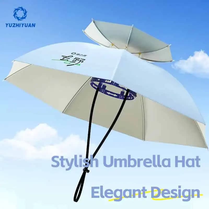 Cappello ombrello pieghevole portatile UPF 50+ Protezione UV Impermeabile Mani libere Giardinaggio e pesca Protezione solare Head-Wear