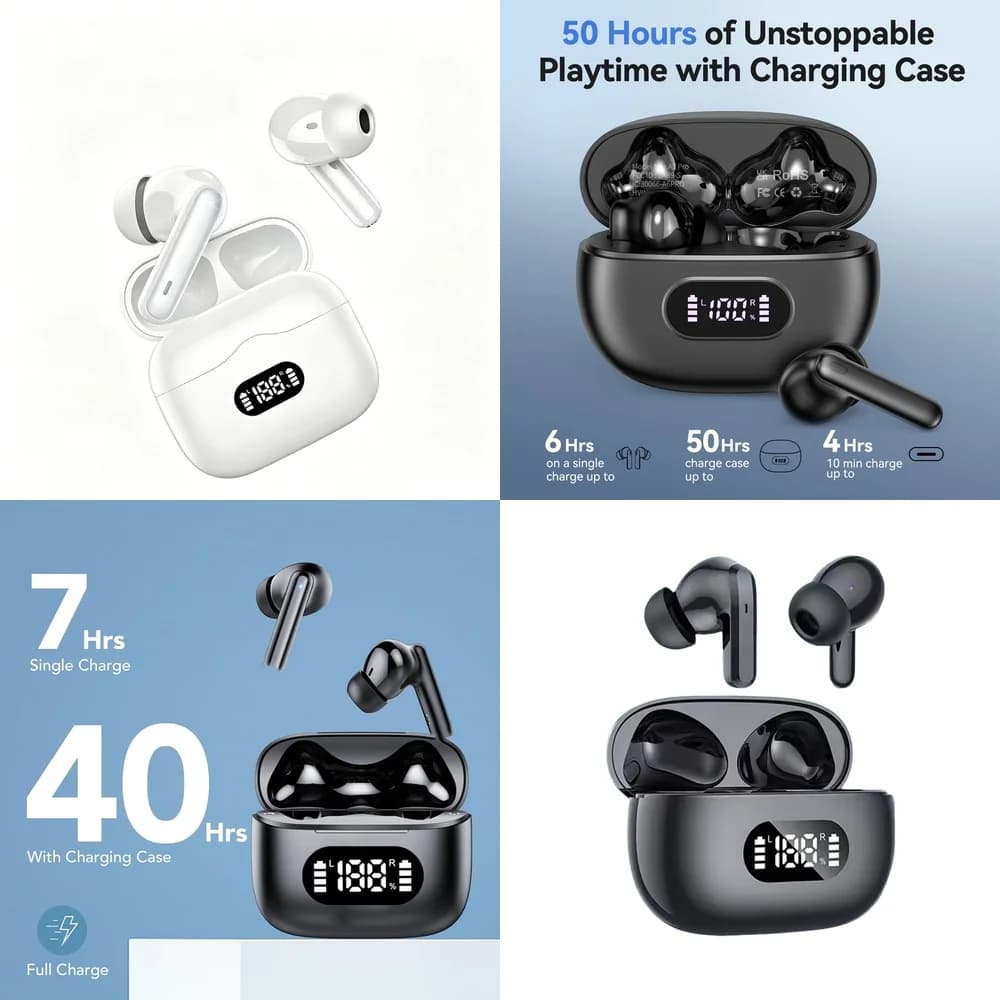 2026 TWS Wireless Earbuds BT 5.4 Earphones In-ear Music Headphones LED Power Display Touch Control Sports Headset For All Phone
