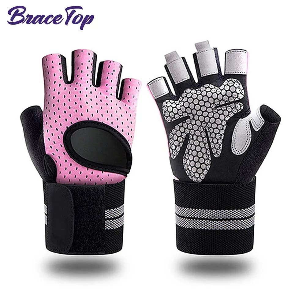 1 pair of new weight lifting gloves, breathable training gloves with wrist support for gym, exercises, tractions, complete palm protection
