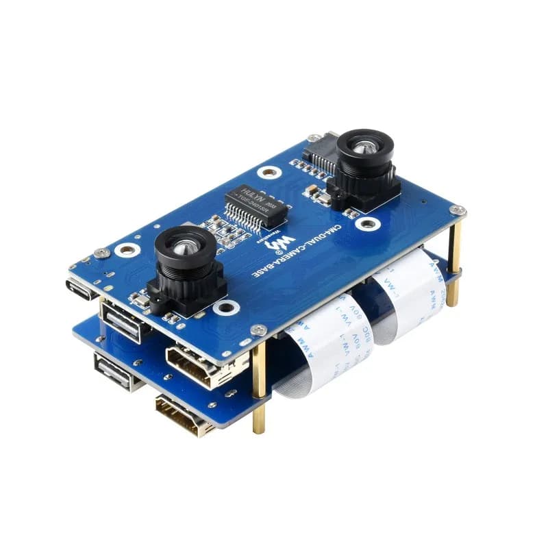 Binocular Camera Base Designed for Raspberry Pi Compute Module 4, Optional Interface Expander