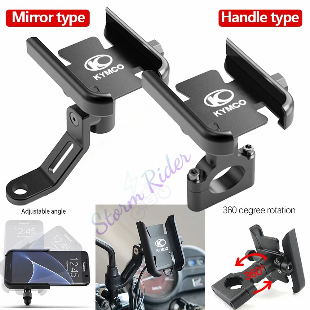 Per KYMCO Xciting 250 300 400 AK550 CT250 CT300 S400 Supporto per telefono cellulare per bicicletta in alluminio Manubrio GPS Staffa di supporto per moto