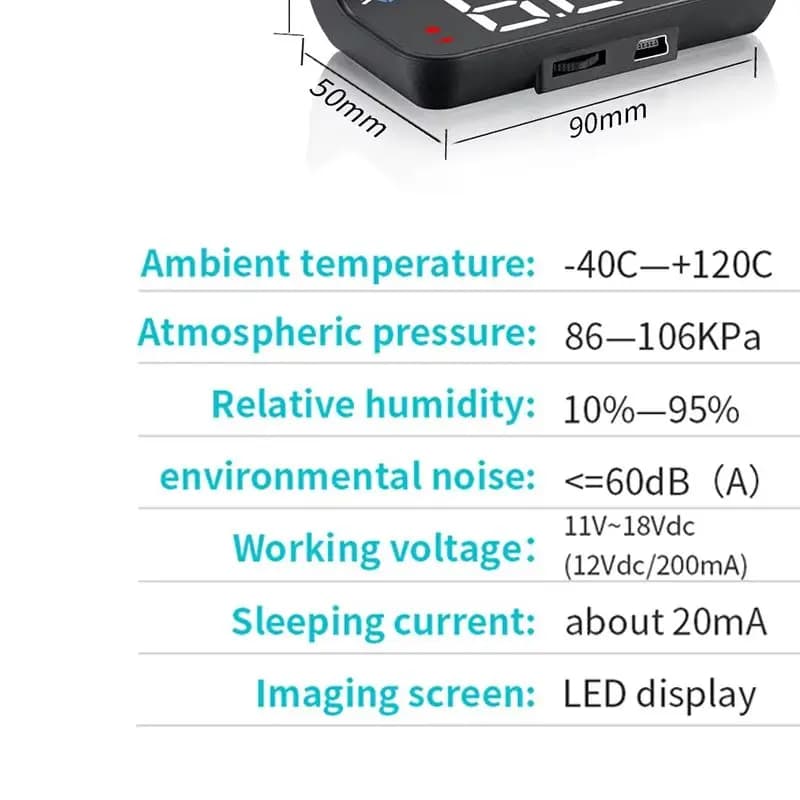 M6S OBD2 Head Up Display Digital GPS Speedometer KMH /MPH Reminder Meter Auto Electronic Meter HD LCD Display Plug and Play
