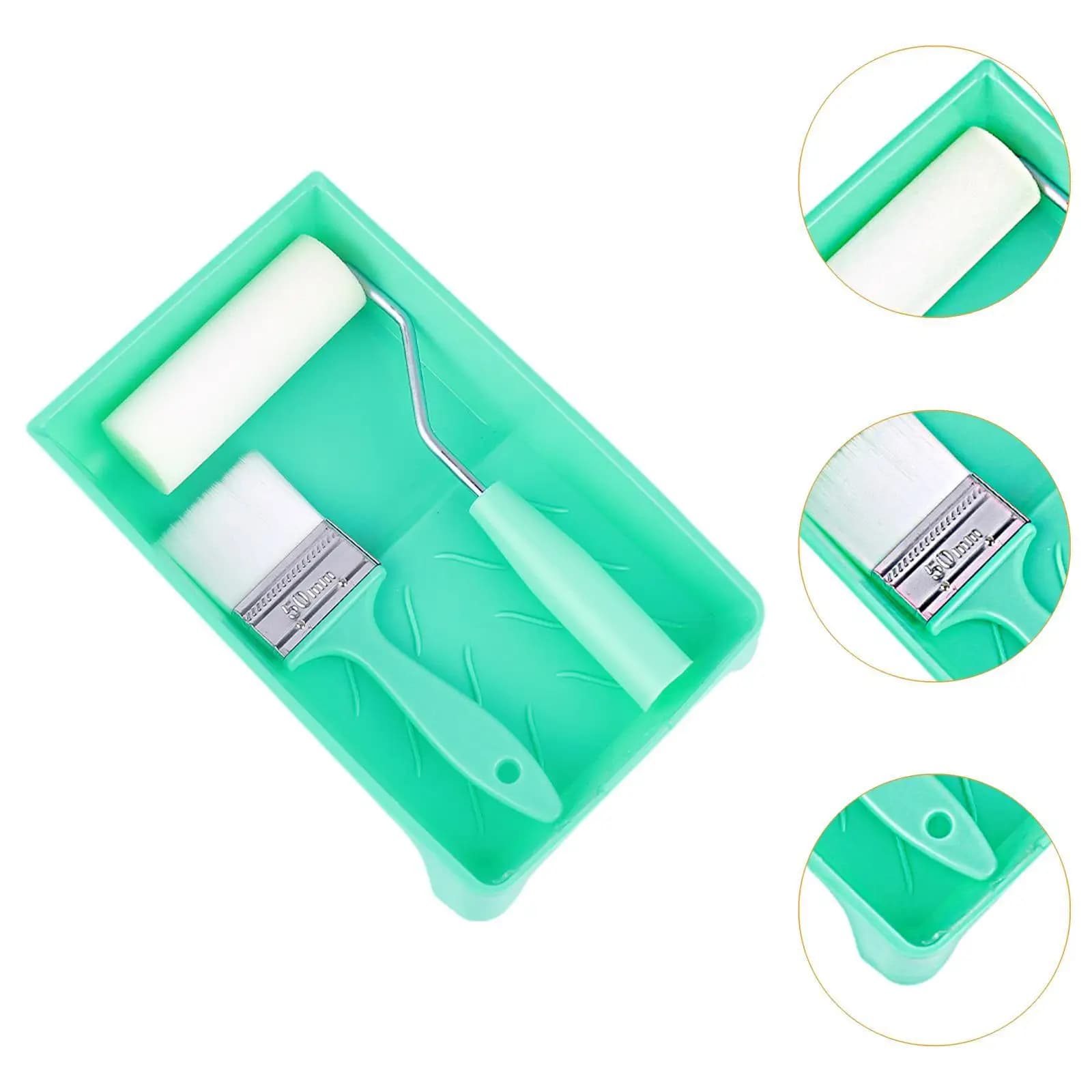 High Density Mini Foam Paint Roller Painting Kit Trim Tray Sponge Brush Paint Wall Accessories for Small Home Projects