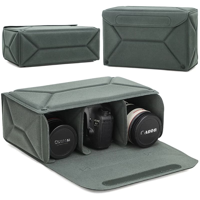 Borsa multiuso per fotocamera, custodia protettiva per fotocamera mirrorless, borsa interna per DSLR, borsa portatile per obiettivi e accessori fotografici