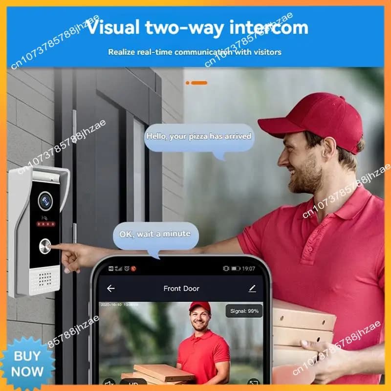 A10R TUYA Wifi Videocitofono campanello con protezione di sicurezza per monitor touch da 10 pollici per spina europea per casa villa