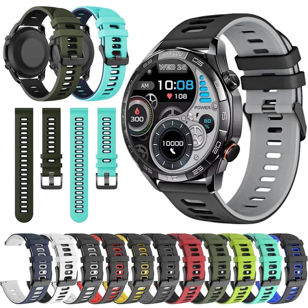 Cinturino sportivo in gomma per HAYLOU Solar 5 Smart Watch Swim cinturino morbido in Silicone 22mm per HAYLOU Solar 5 Accessorie
