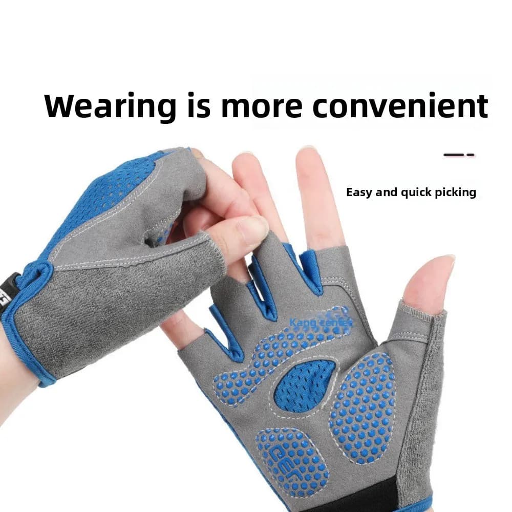 Guanti Sportivi Mezze Dita Antiscivolo Ammortizzanti Senza Dita Traspiranti Resistenti all'Usura per Ciclismo