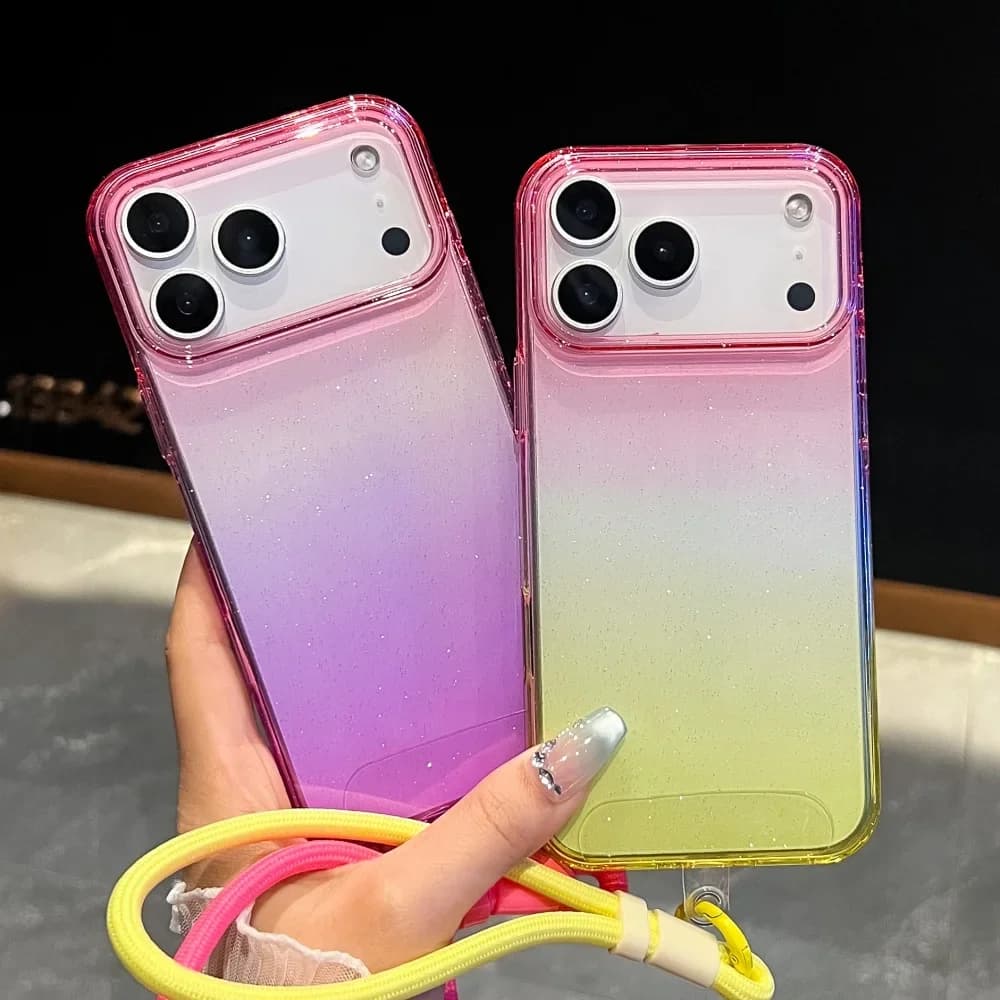 3IN1 Anti-Impact Armor Gradient Clear Phone Case for IPhone 17 Air 16 15 14 Plus 13 12 Pro Max Anti-Drop PC+TPU Protection Cover