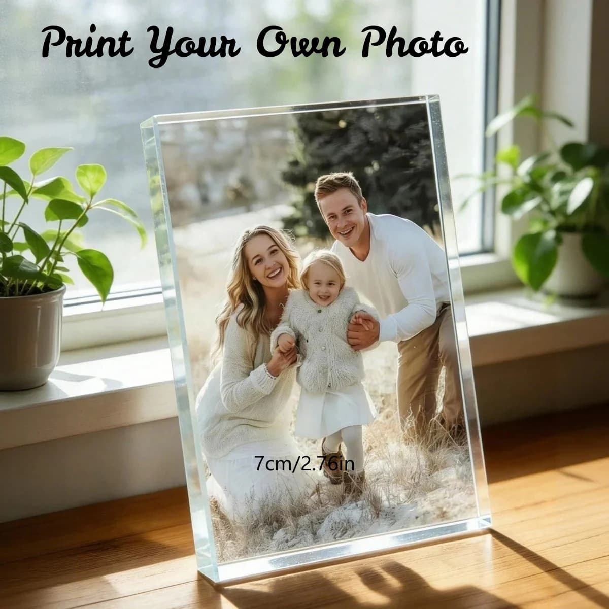 Custom Acrylic Photo Frame Print Your Own Picture Personalized Clear Acrylic Photo Block Family Photo Desktop Ornament Memorial
