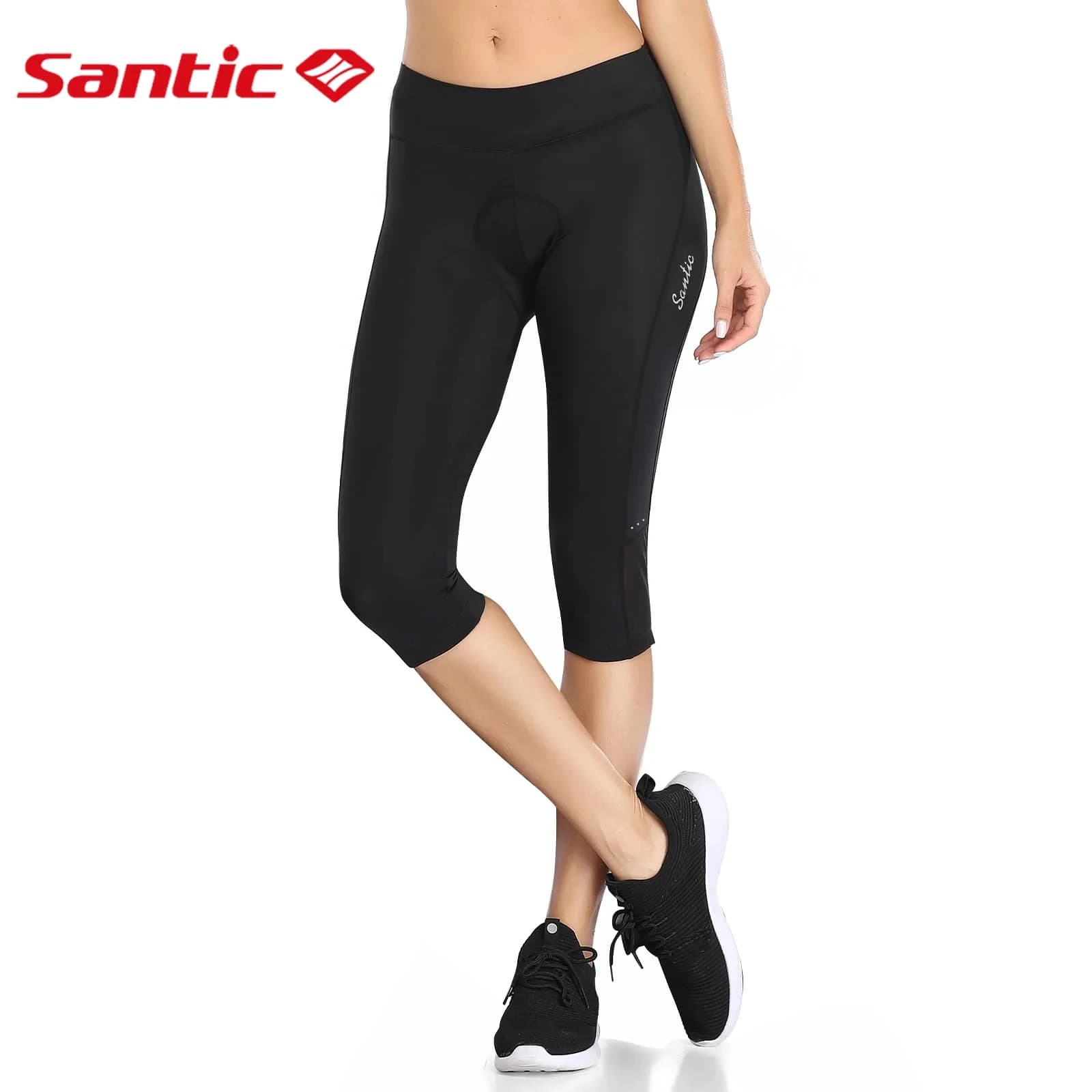 Santic women's cycling pants with 3/4 padded cycling shorts