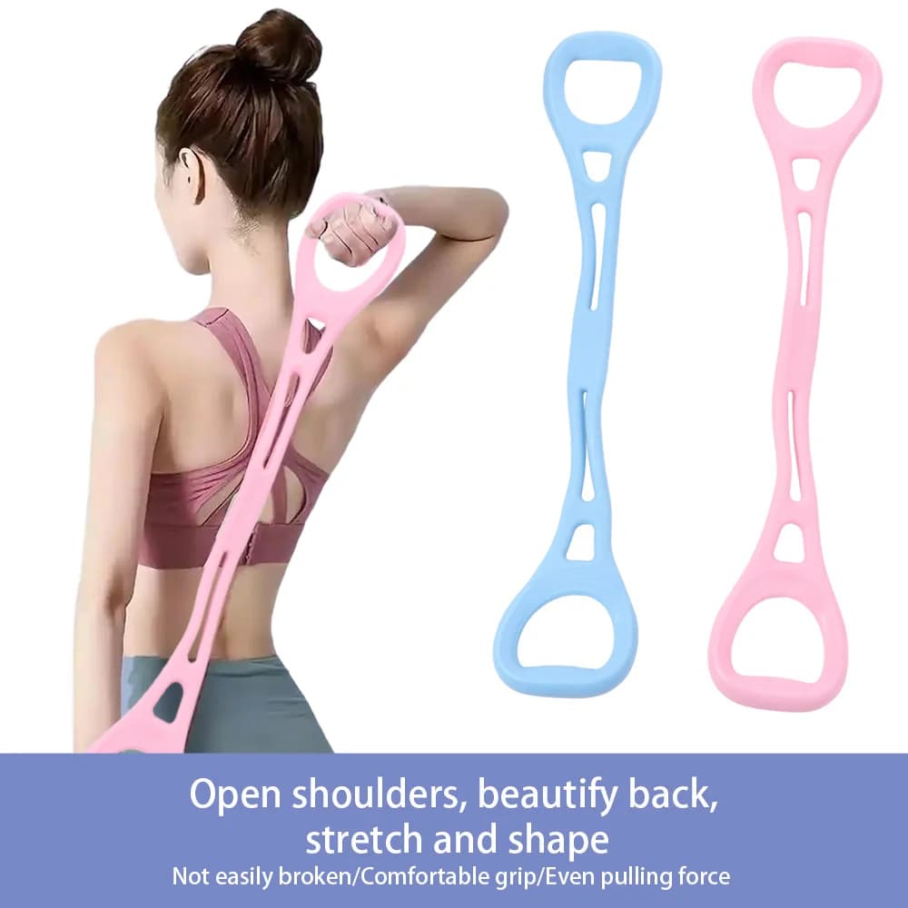Chest Expander 8 Shaped Tensioner Yoga Tool Yoga Training Solid Color Workout Resistance Band Safe Elastic