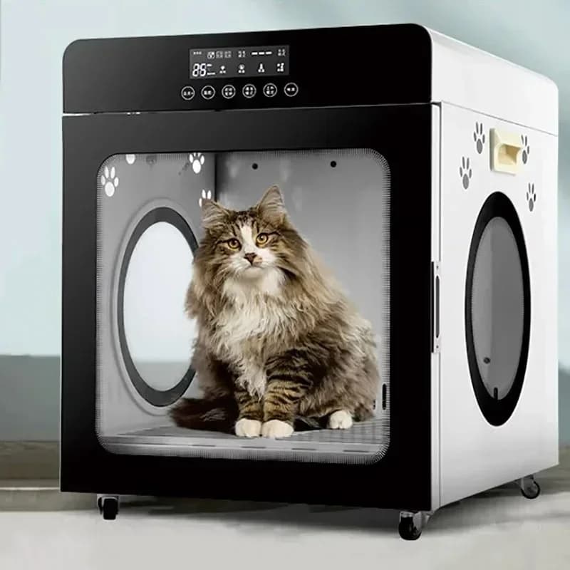Scatola di asciugatura intelligente portatile per animali domestici, asciugatrice automatica, asciugatrice professionale per spazzole per gatti, negozio di animali, scatola di asciugatura per animali