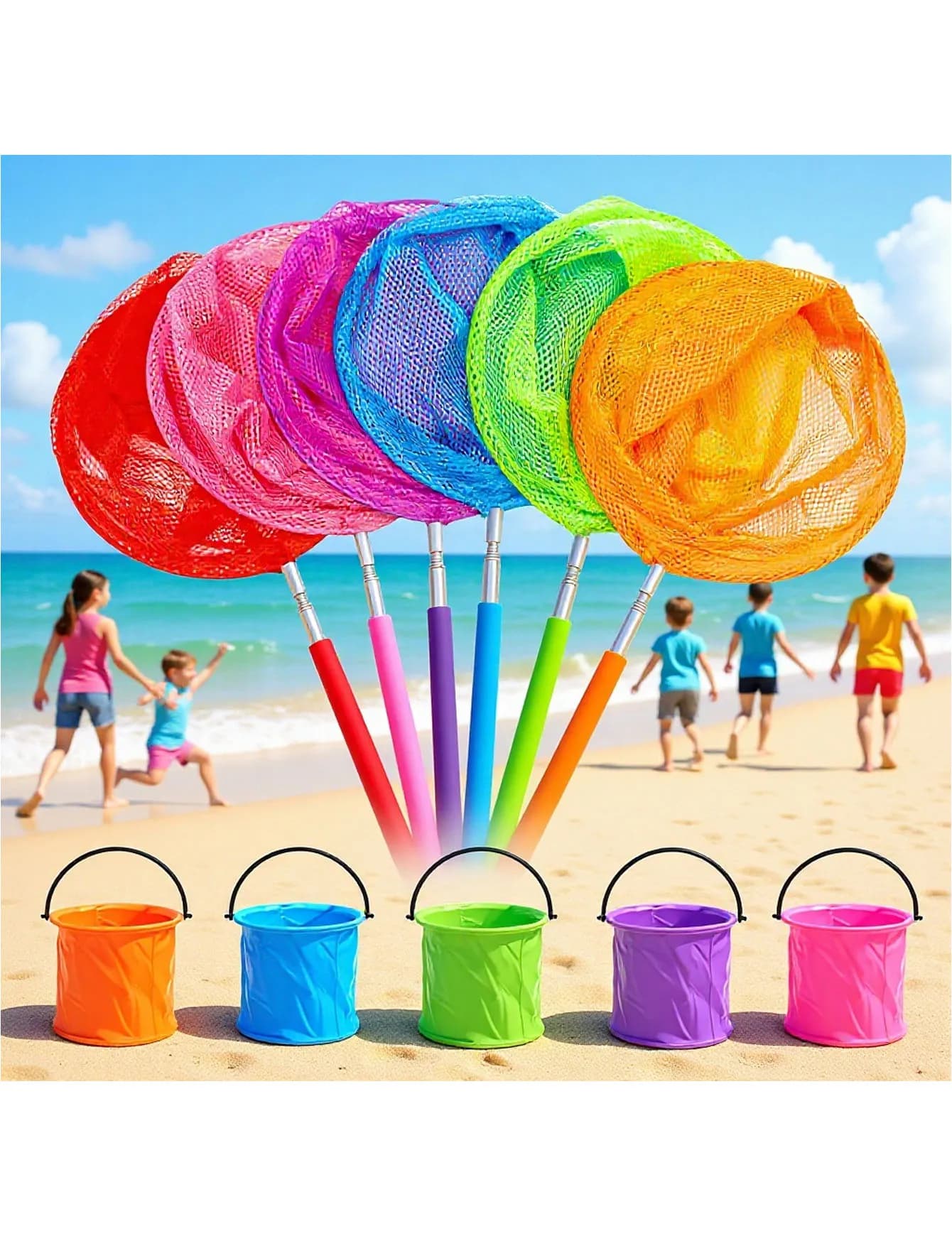 Telescopic fishing nets, butterfly and insect catching nets, extendable tools, Fishing gear clearance sale fishing accessories