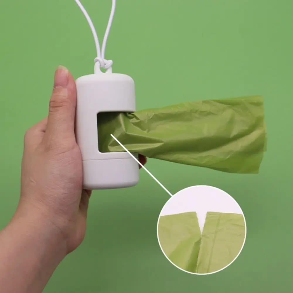 Plastic Cylinder Poop Bag Dispenser Lightweight Compact Pet Waste Carrier Solid Color Durable Dog Waste Bags Holder Outdoor Use