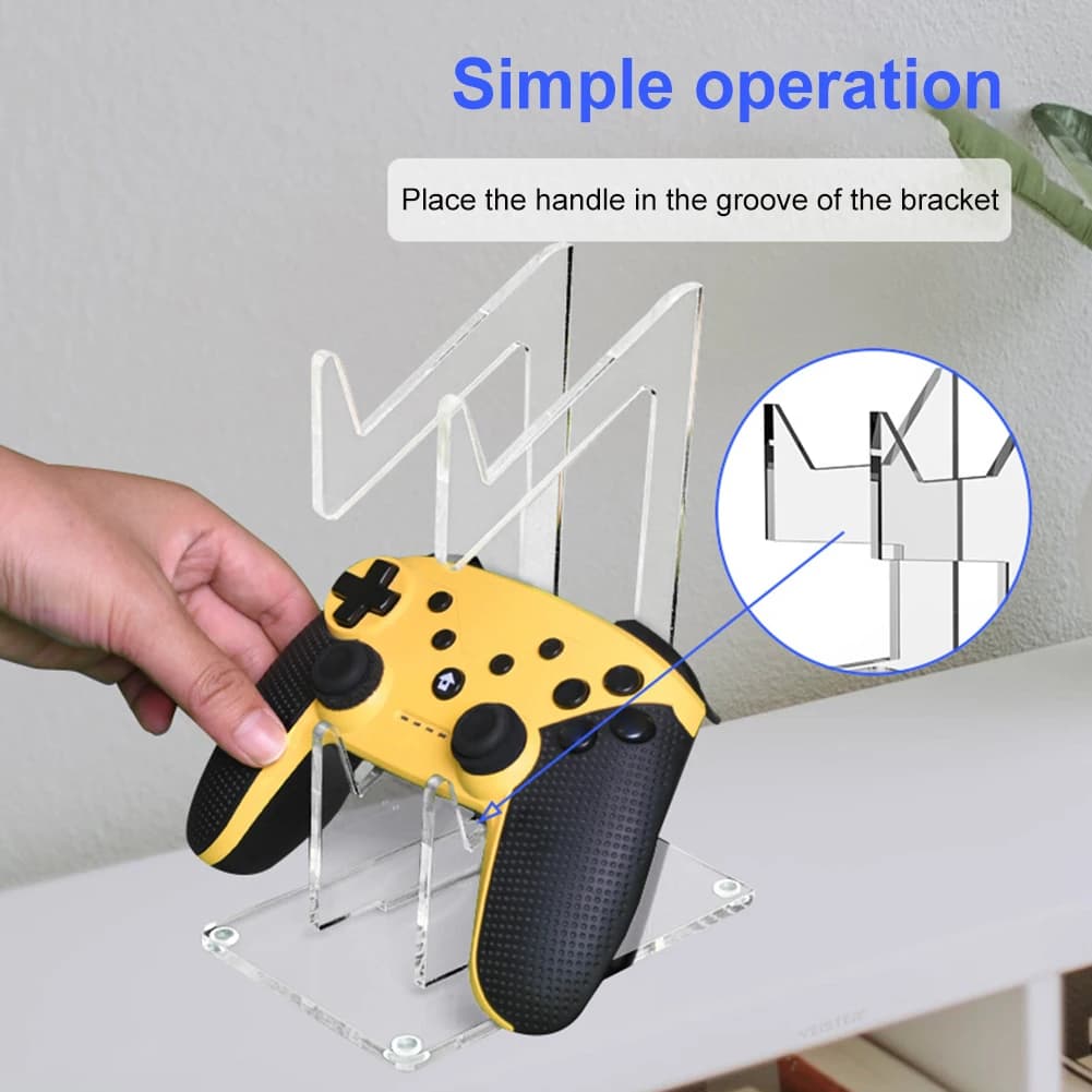 Supporto per Controller di Gioco a Doppio Livello, Salvaspazio, in Acrilico, Porta Cuffie e Rack di Stoccaggio per PS4/PS3/Xbox