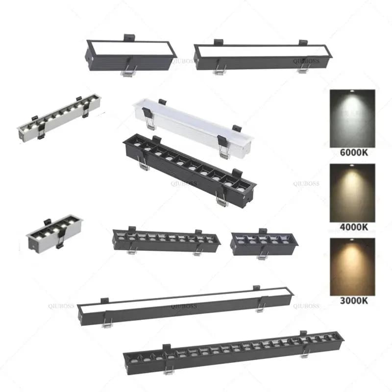 Plafoniere a LED dimmerabili 10W/20W/30W40W Striscia da incasso LED Shoot light COB Grille lampada Illuminazione per interni LED Canister light