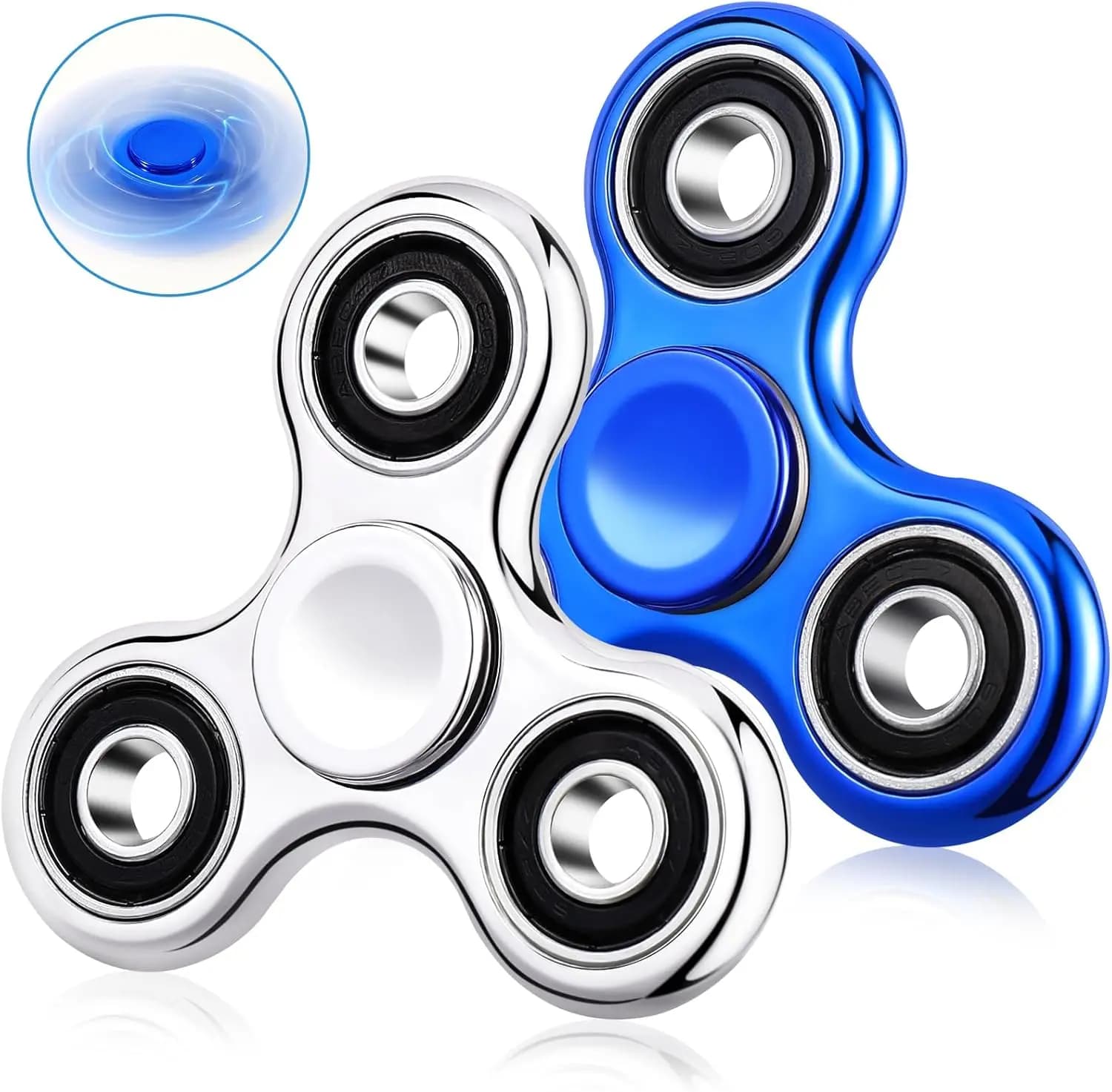 Set di 2 Fidget Spinner Elettroplaccati per Alleviare lo Stress, Giocattoli per ADHD e Autismo, Regali Sensoriali per Bambini e Adulti