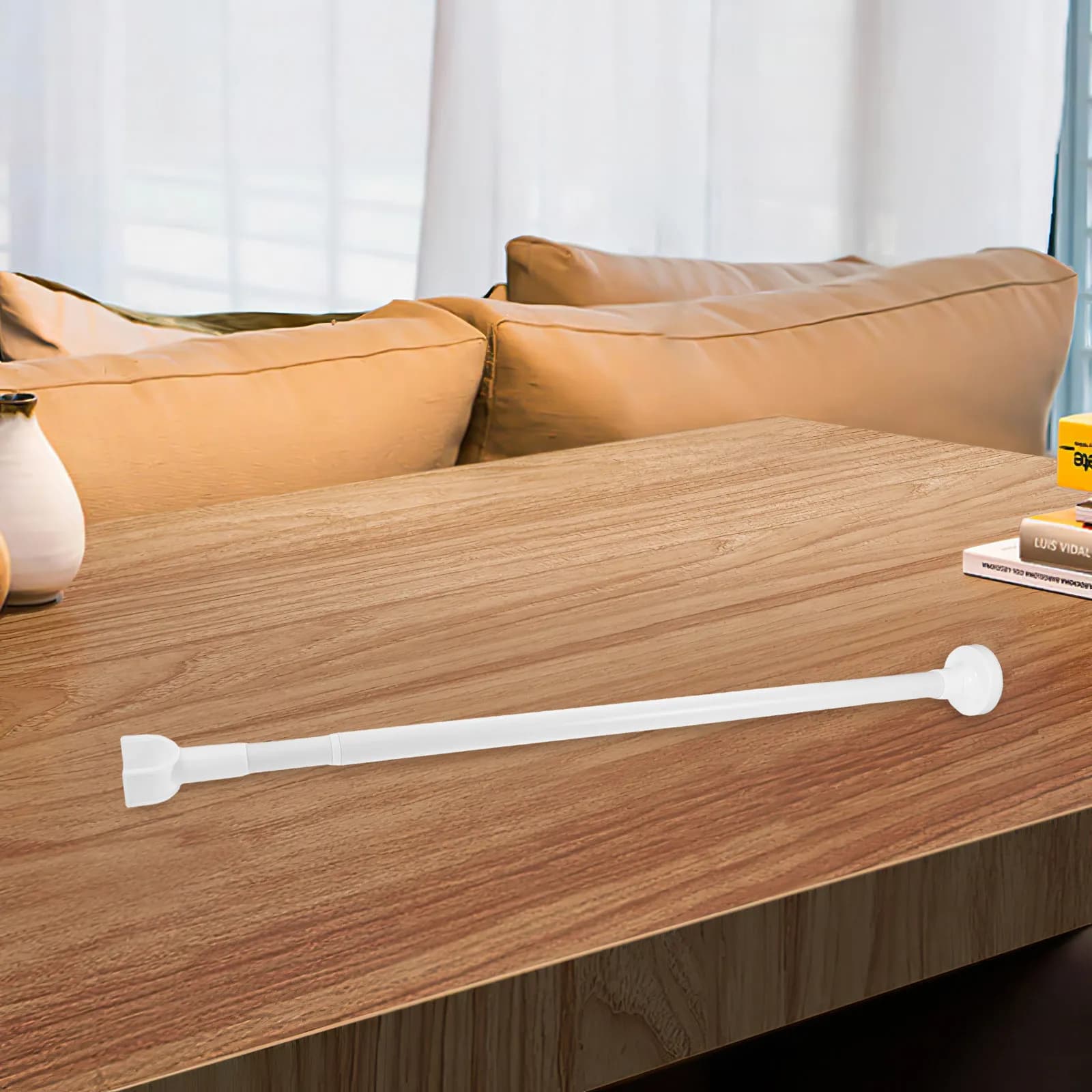 Door Security Bar Adjustable Telescopic Non-Slip Base Sliding Door Security Stopper 0.7-1.2m Home Travel Safety Anti-Theft