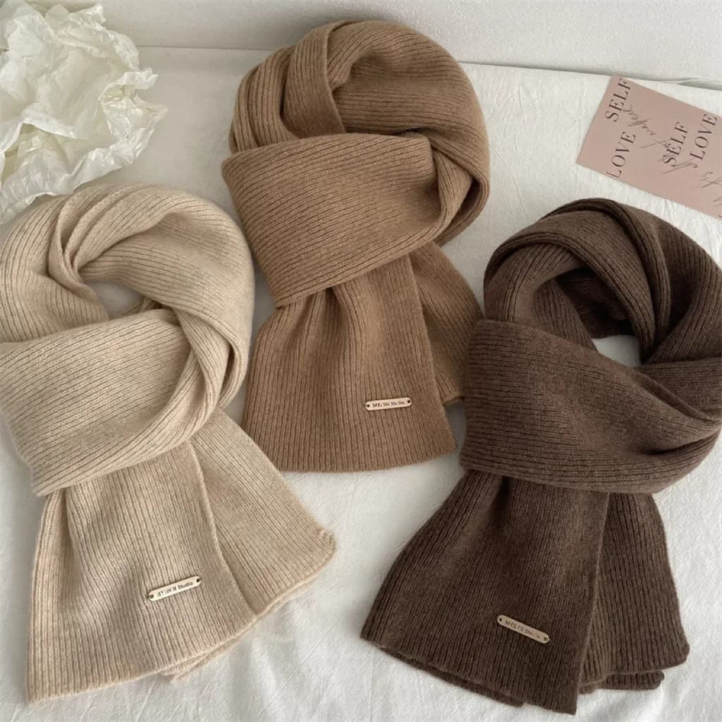 Sciarpa da donna in misto cashmere Donna Inverno caldo addensato Scialle di lusso in tinta unita Avvolge Coperta da collo in lana spessa calda femminile