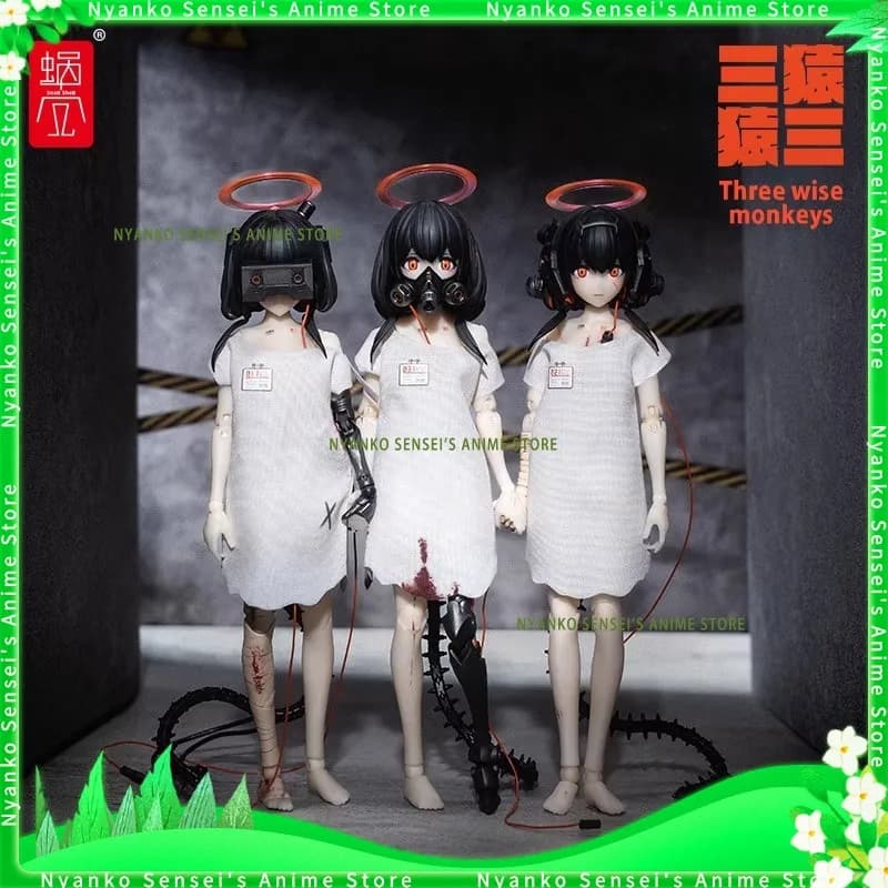 Disponibile Conchiglia di lumaca Tre scimmie sagge No.01-03 Vedi/Audi/Speak No Evil 1/12 Bilancia PVC Action Figure Modello Set di giocattoli da collezione