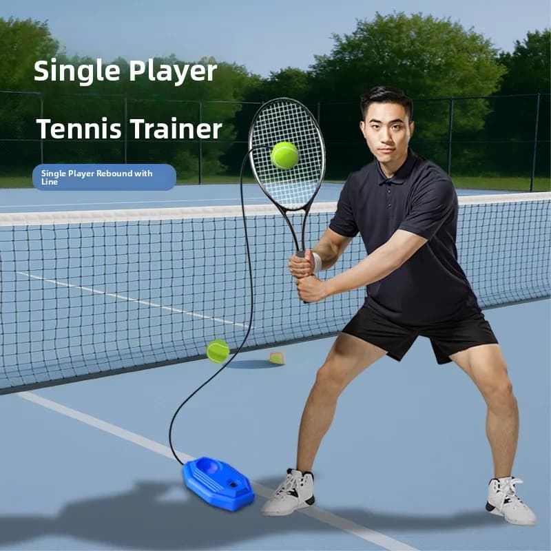 Dispositivo di Allenamento Tennis per Adulti, per Giocatore Singolo, con Corda Elastica e Palla Rimbalzante, Attrezzatura per Badminton, Fitness e Sport