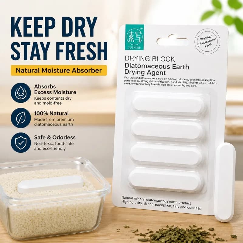 Diatomite Moisture‑absorbing Sticks Blocks Multi‑purpose Desiccant Bars Anti‑mold Sachets for Rice Grain Tea Herbal Ingredients
