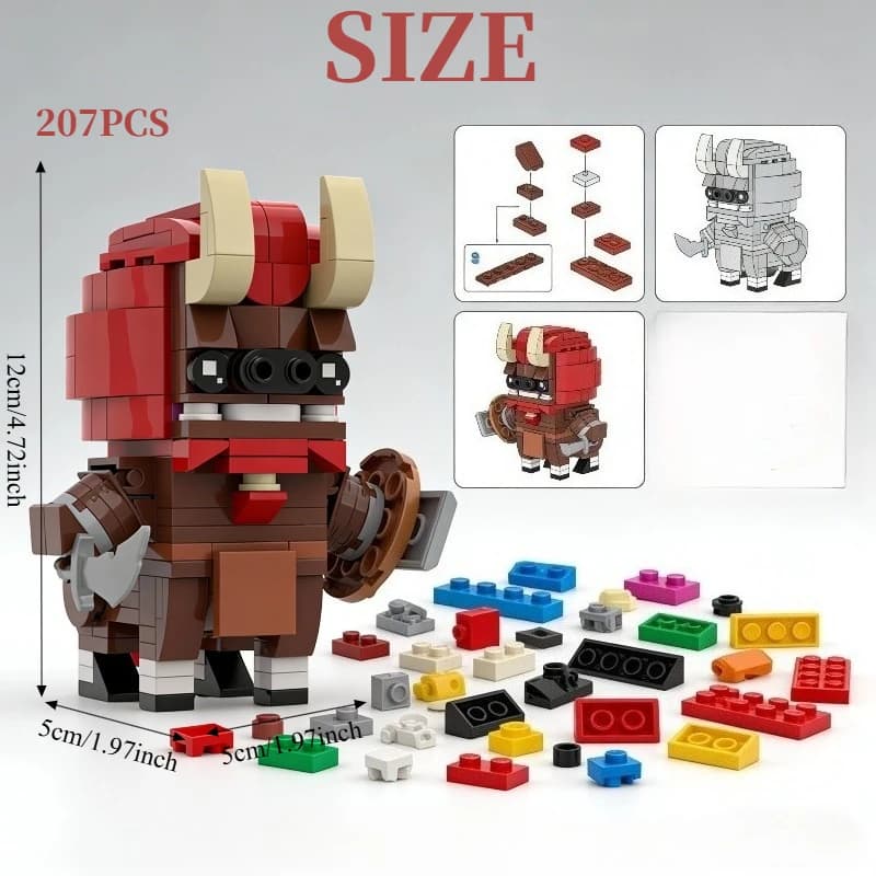 207 pezzi Crimson Knight Blockhead - Modello di figura di guerriero per adolescenti e adulti, regalo da collezione MOC