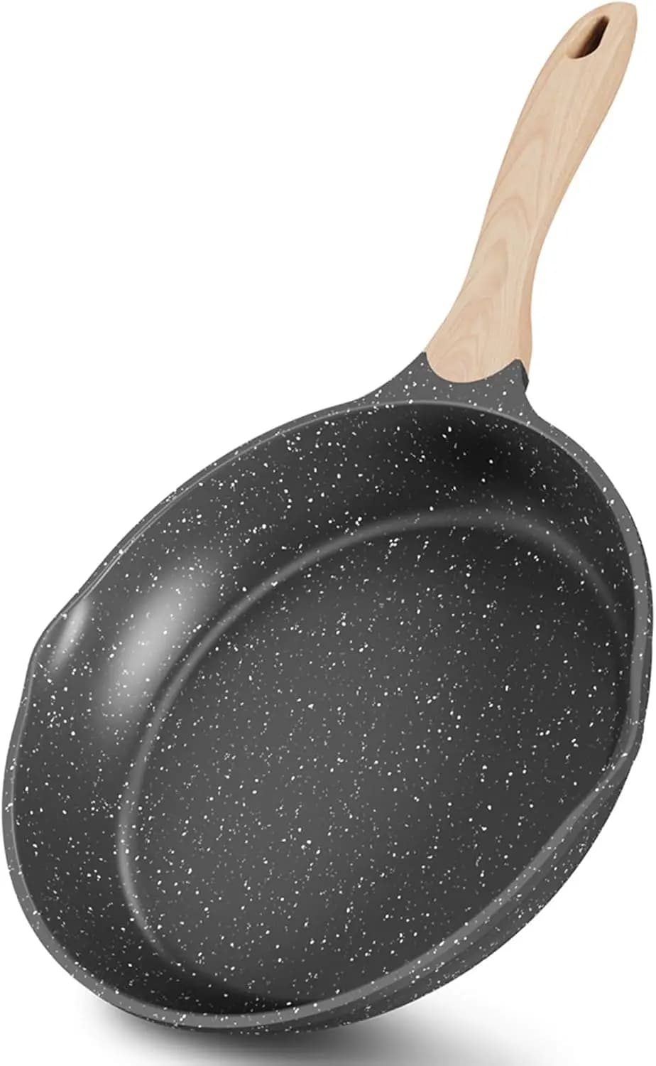 10 inch non-stick pan, stone coating, heat-resistant handle, compatible with all stoves (gray)