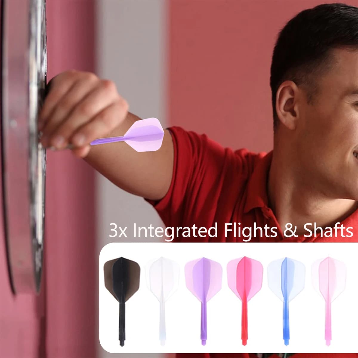 Voli e aste per freccette integrati 3 pezzi 2BA Voli e aste per freccette Coda per freccette Foglia K Flex Quattro voli con piume per punta in acciaio
