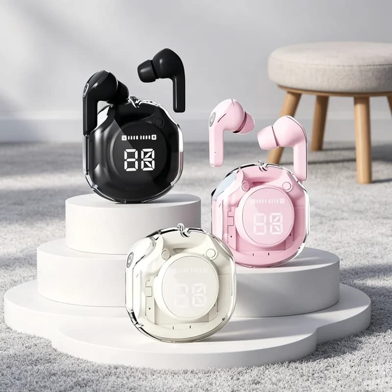 Cuffie Bluetooth Wireless TWS con Display Digitale LED della Batteria, Auricolari Senza Fili