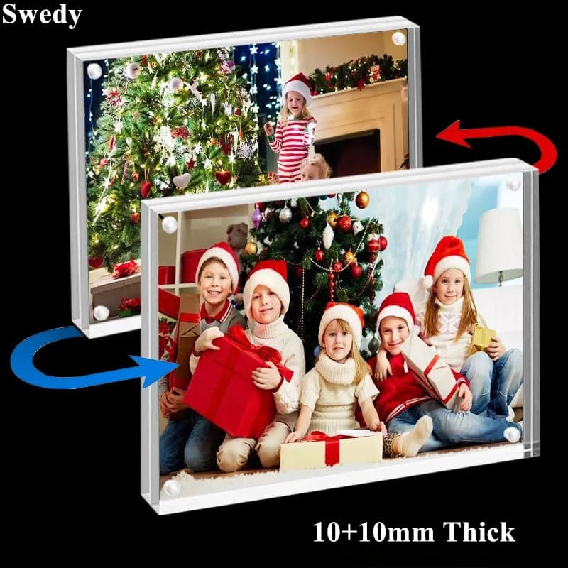 A6 100x150mm Frameless Baby Photo Poster Cornice Menu Prezzo Etichetta Porta carta Porta cartello magnetico in acrilico Espositore