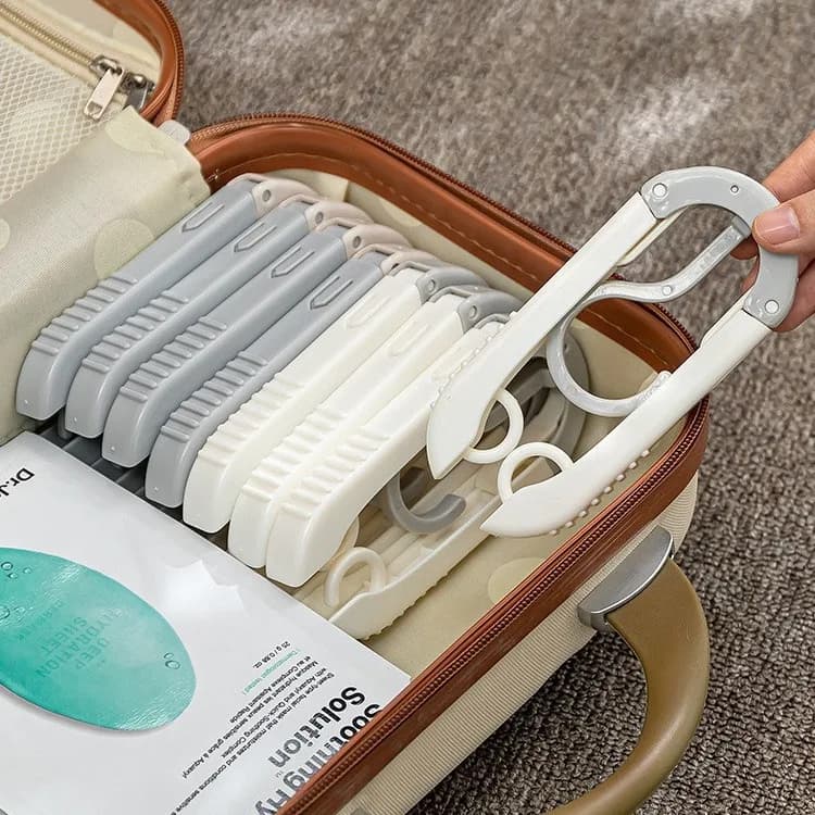 Multi-functional Travel Folding Clothes Hanger Storage and Drying Rack - A Portable Travel Must-have!Folding Clothes Hanger