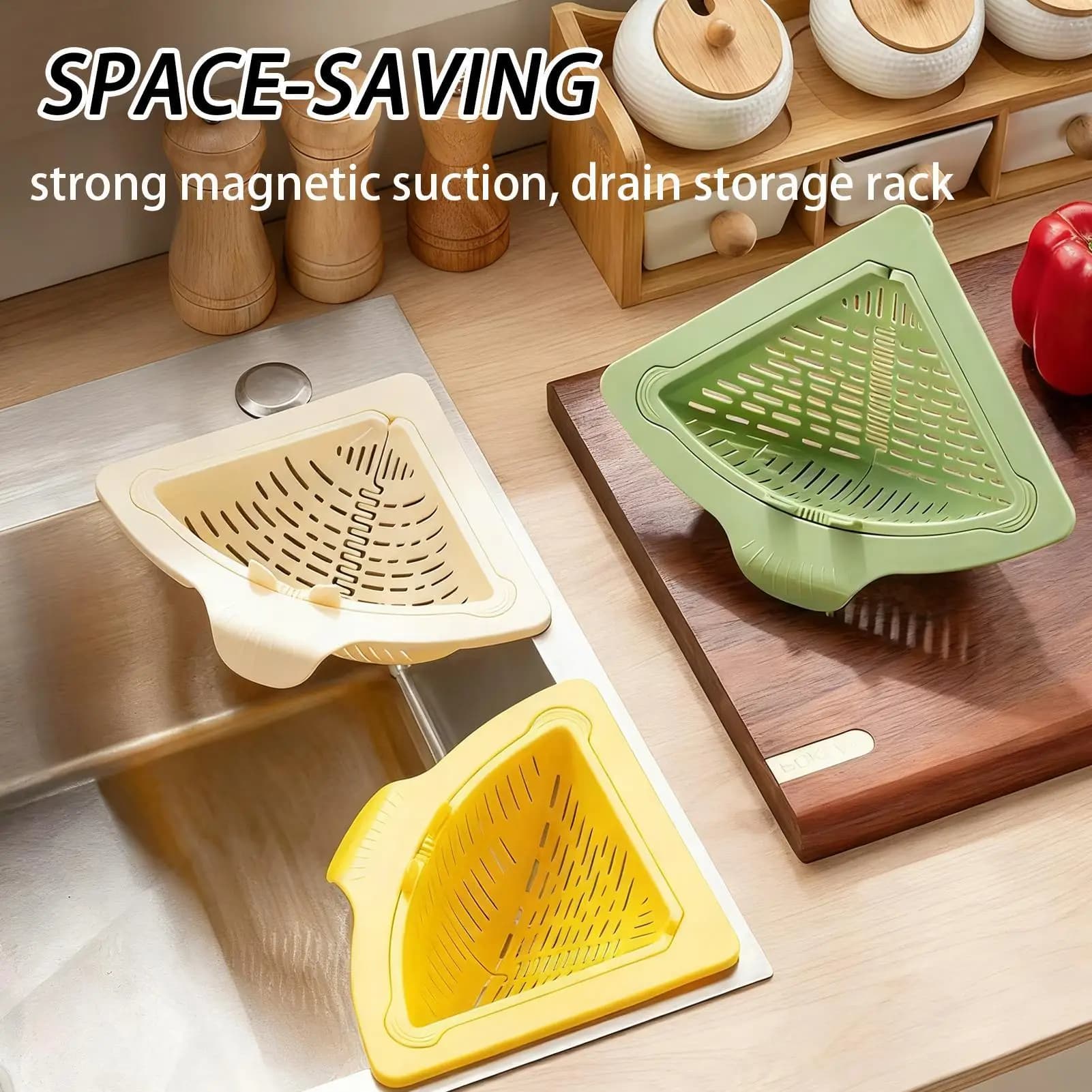 nuovo cestello magnetico per lavello ad angolo in silicone, cestello di scarico per cucina, stoccaggio per rifiuti, rifiuti alimentari, frutta e verdura