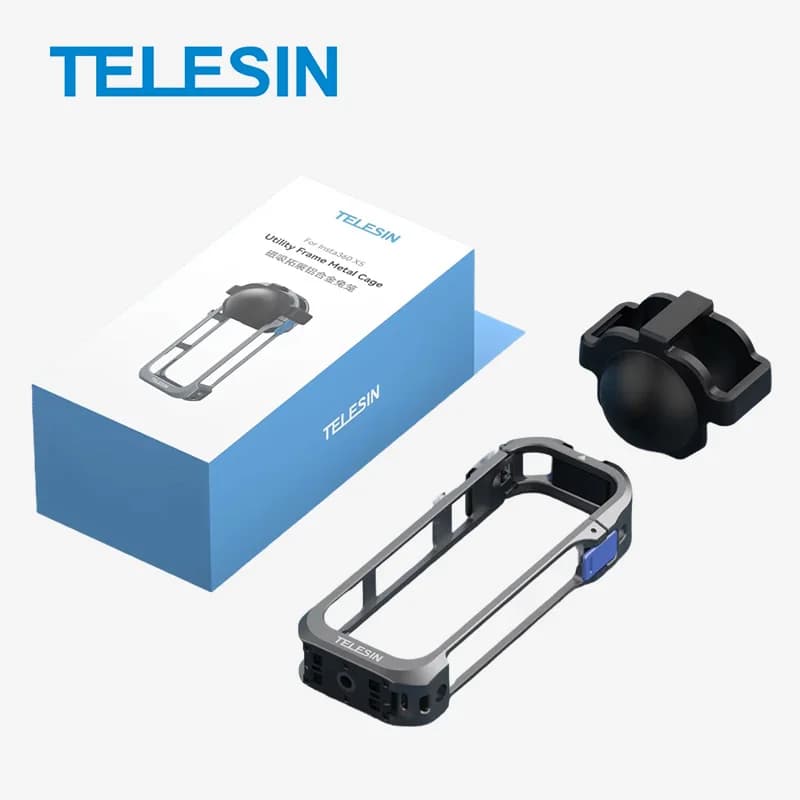 Gabbia di protezione completa TELESIN per Insta360 X5, espansione della protezione, riduzione del vento e del rumore